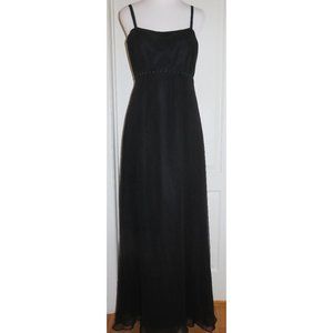 Mackenzie Michaels Black Chiffon Beautiful Long Dress Size 8 NEW